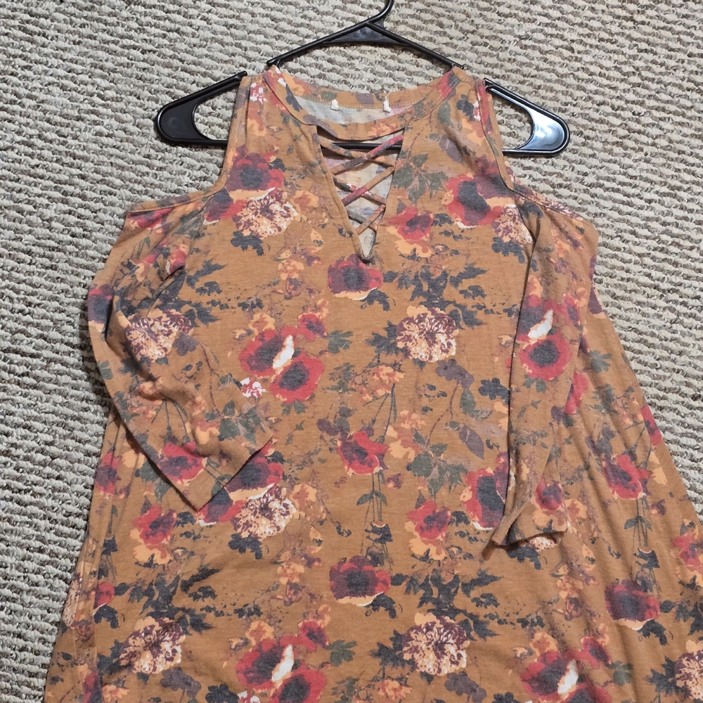 Floral Cold Shoulder Dress